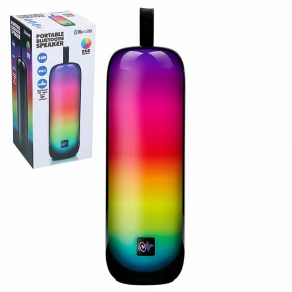 BASICS Coluna Bluetooth Portátil 10W 8 Modos RGB Preta