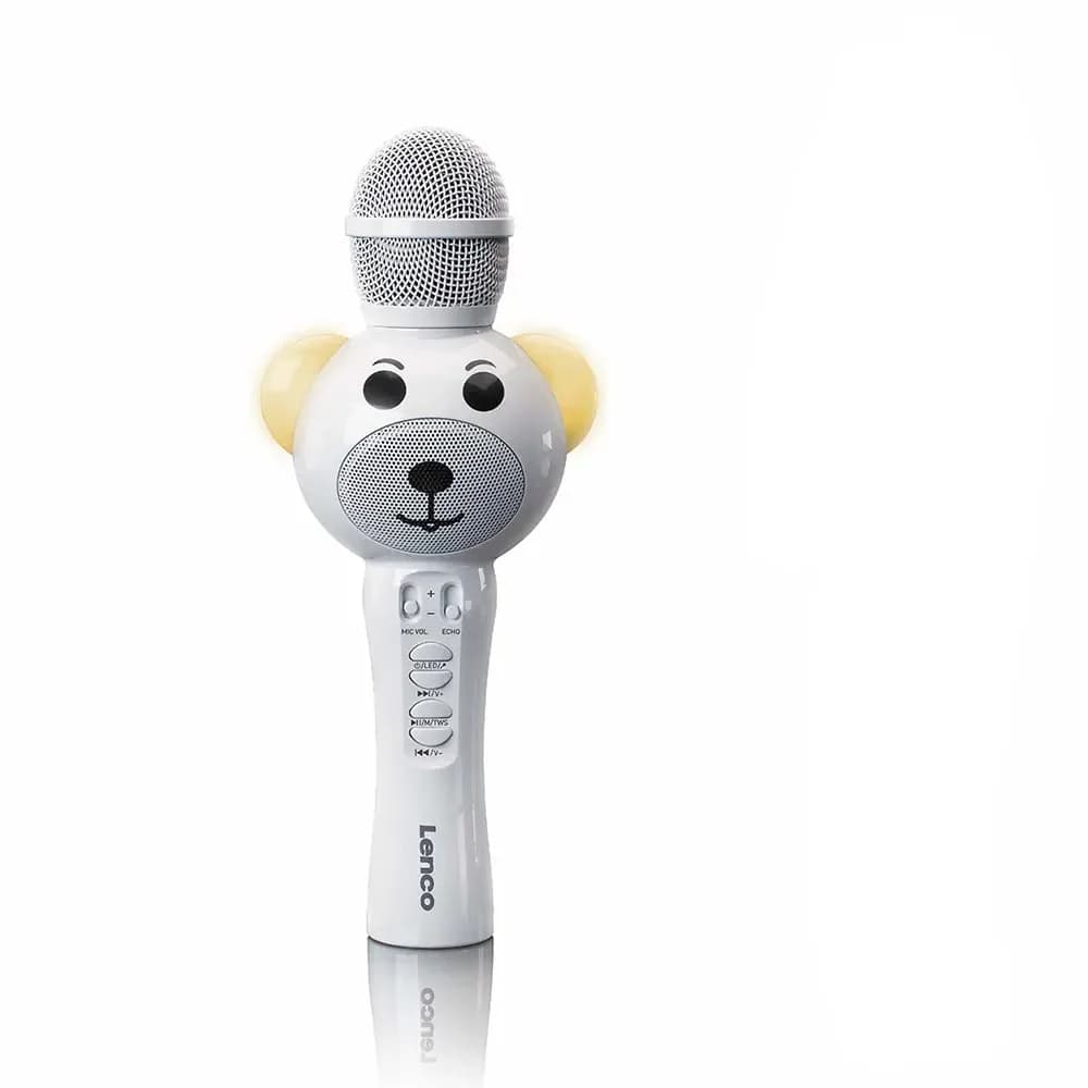 Lenco Microfone Bluetooth Alti-falante E Luzes Karaoke White
