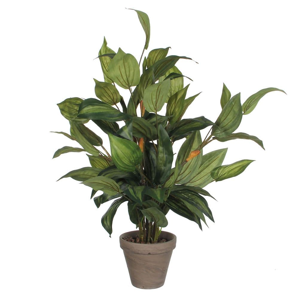 Mica Decorations Hosta Verde Pvc em Vaso Cinzento