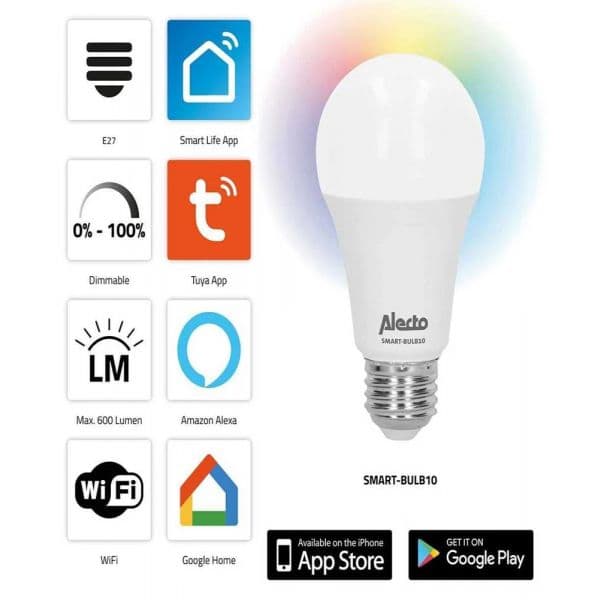 Alecto Lâmpada SMART-BULB10 E27 6W RGB Wi-Fi