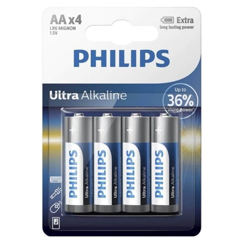 Philips LR6E4B/10 Pilhas Ultra Alcalina AA 1.5V Pack de 4