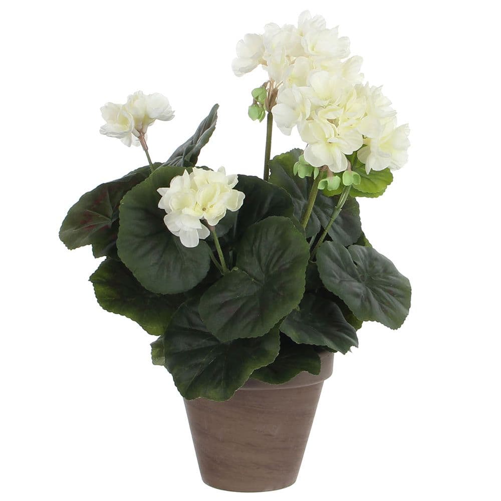 Mica Decorations Gerânio Creme Pvc em Vaso