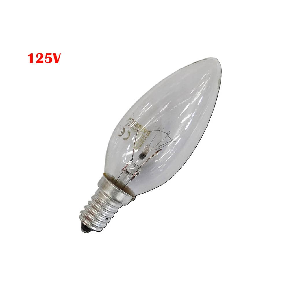 LÂMPADA INCANDESCENTE VELA TRANSPARENTE 60W E14 125V (SOMENTE USO