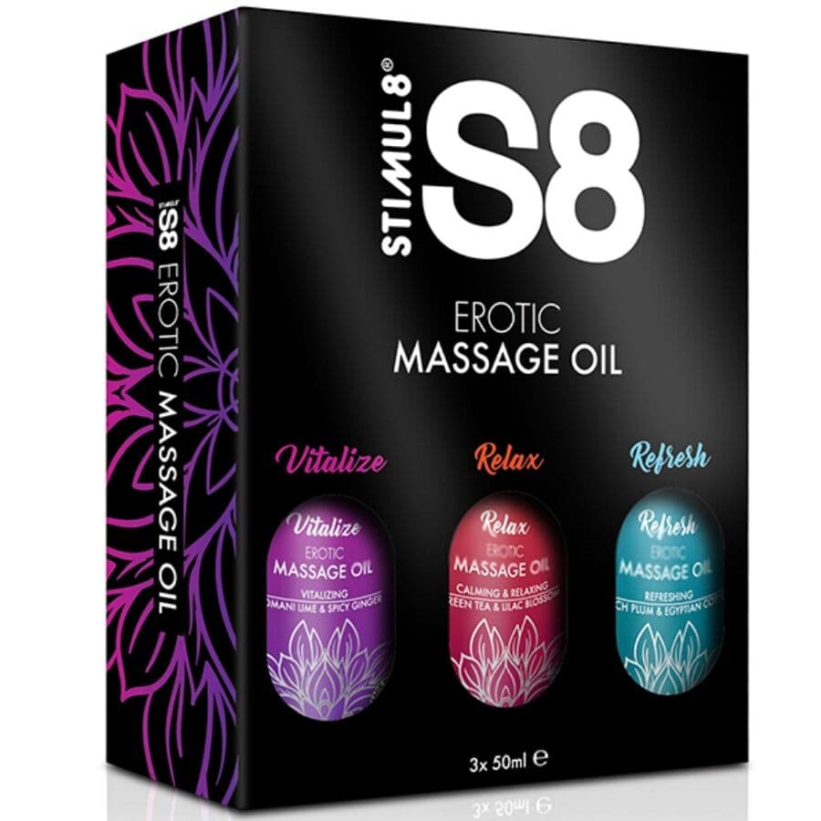 Stimul8 S8 Óleo Massagem Multi-Sabor 3x50ml