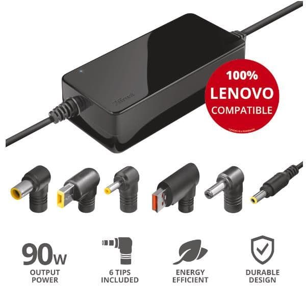Trust Maxo 23394 Carregador para Portátil 90W Automático 6 Conectores