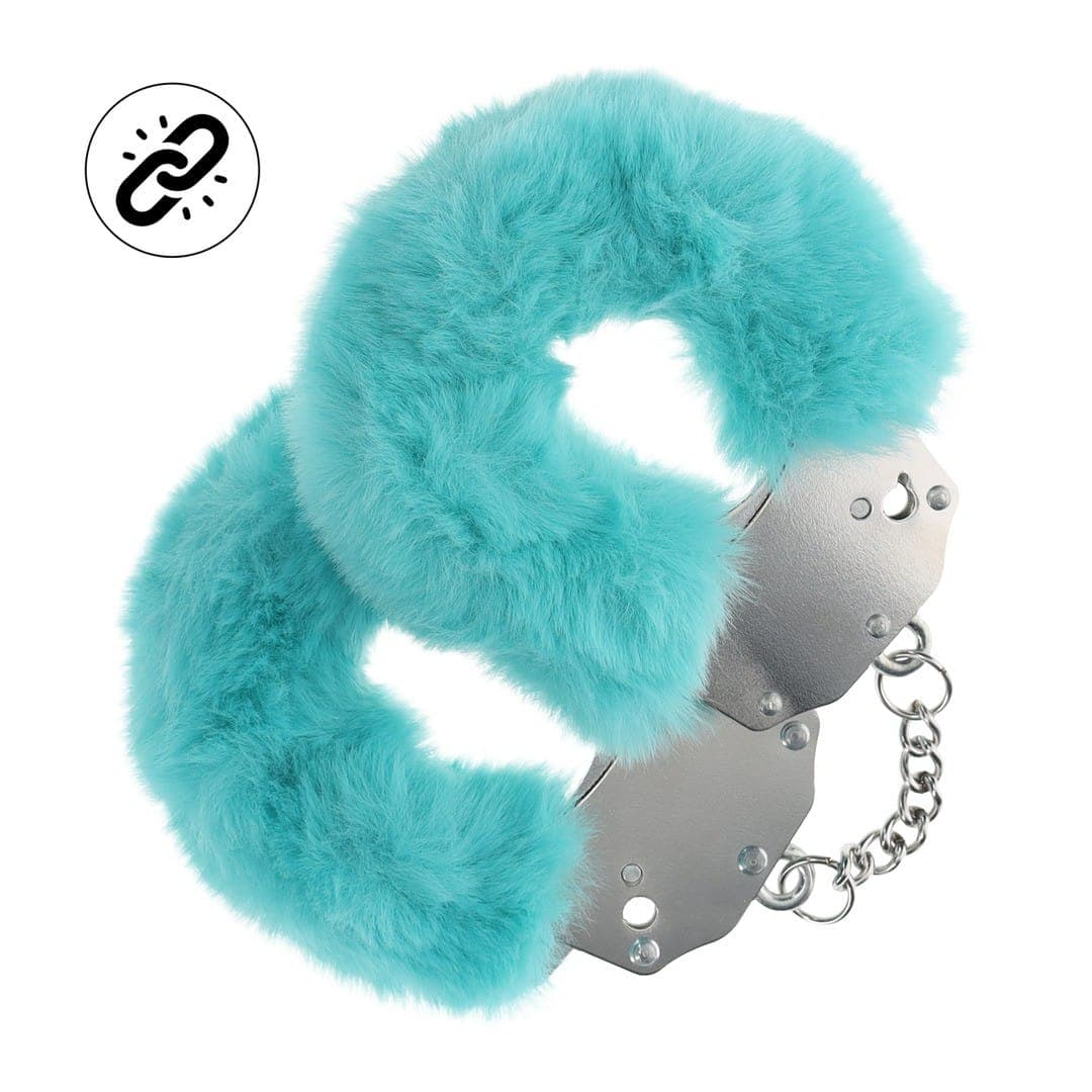 Algemas Com Pelúcia Heavy-Duty Fluffy Azul Ouch!