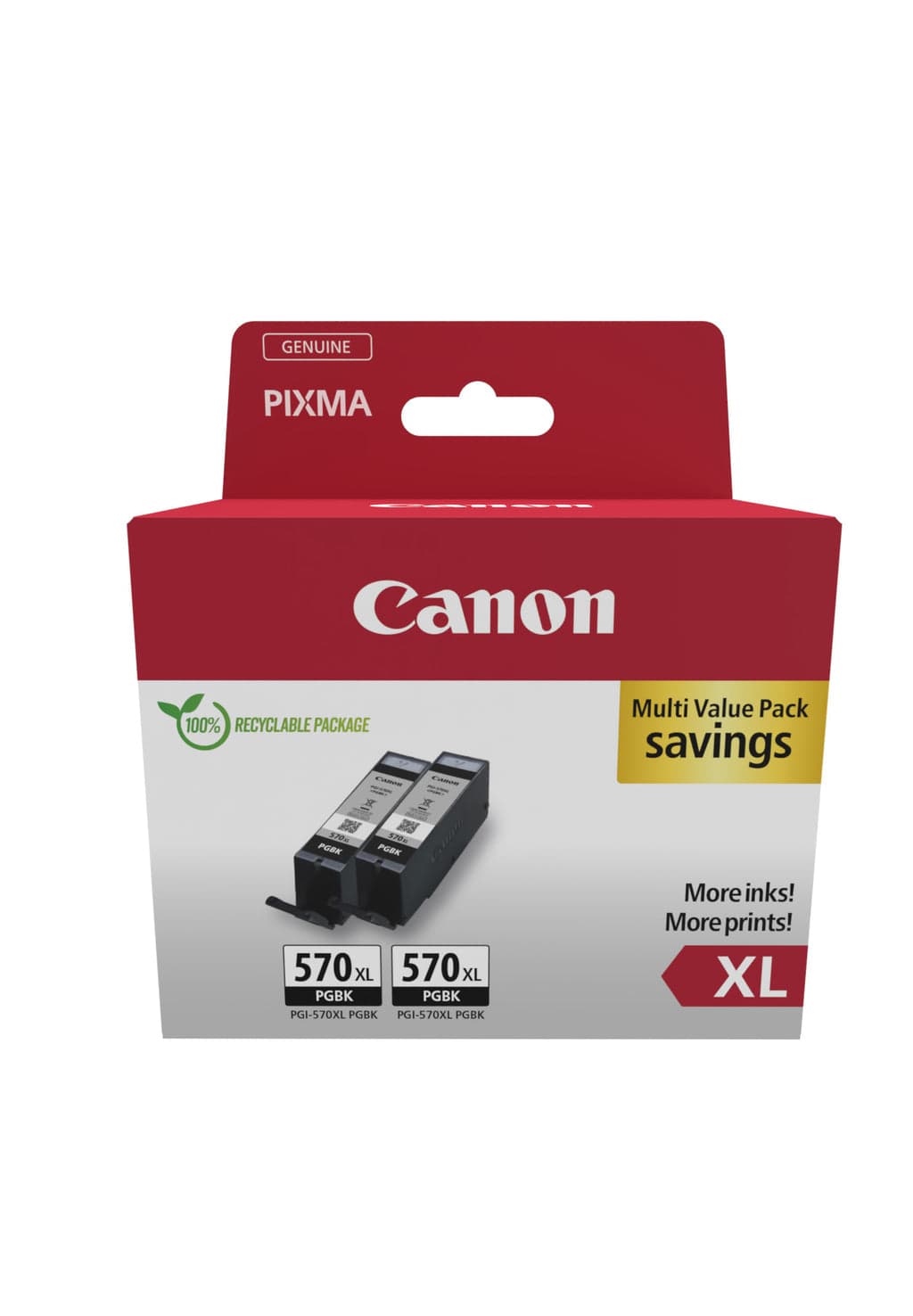 PGI-570XL BK TWIN SEC - PIGMENT BLACK XL INK TANK (2 INK TANKS)