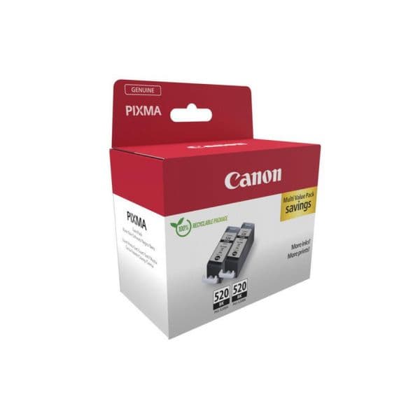 Tinteiro Canon Cartucho de Tinta PGI-520BK Preto Twin Pack