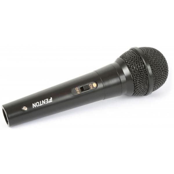 Fenton DM100 Microfone Dinâmico Unidirecional Cabo de 3 Metros Preto