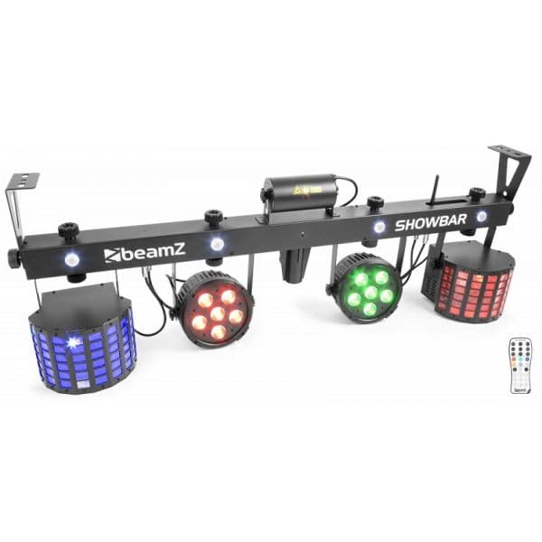 Beamz Barra Portátil "4 em 1" C/ 2 Focos Par, 2 Projectores Efeitos Butterfly, Laser e Strobe Dmx - 153.800