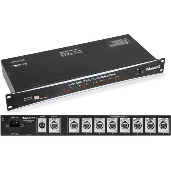 Beamz Splitter / Booster Controlador Dmx 8 Vias - 154.023