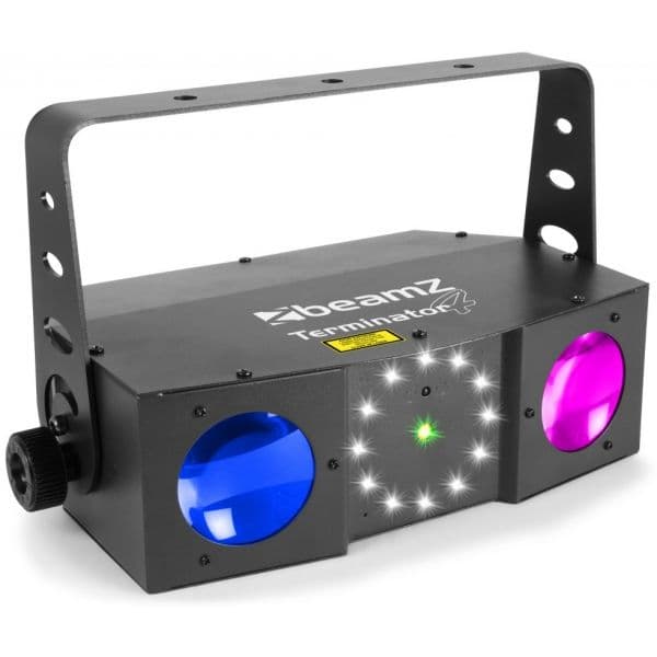Beamz Projector Efeitos Disco (3-EM-1) C/ Duplo Moonflower, Laser Rg e Strobe Dmx (terminator Iv) - 153.716