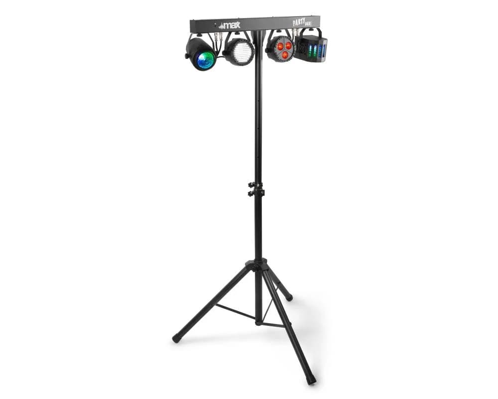 Max Barra LED´s Portátil DMX c/ 4 Projetores Jelly Moon Derby Foco PAR Strobe RGBW (PartyBar09) - 153.006