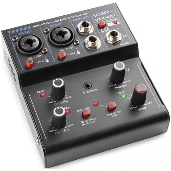 Vonyx Mesa de Mistura 3 Canais com usb Audio (VMM301) - 172.642
