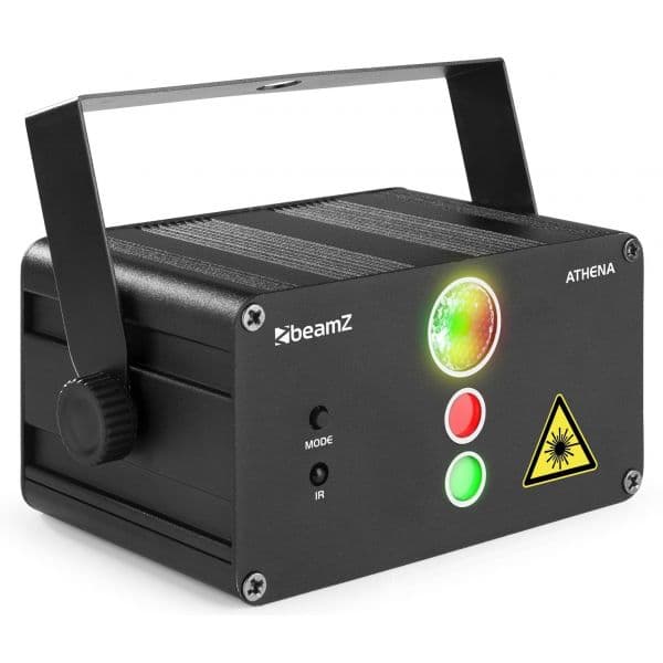 Beamz Laser a Bateria 100/50mW Vermelho e Verde C/ Comando (athena)
