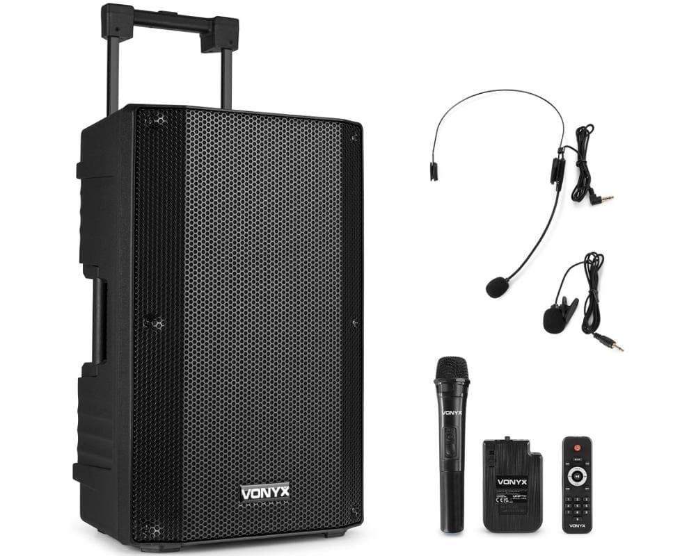 VONYX Coluna Amplificada Portátil 12" 800W MP3/USB/SD/FM/2xUHF/BLUETOOTH (VSA500-BP)