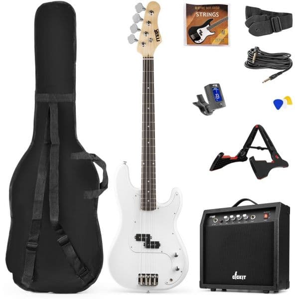 Max Pack GIGKIT LP Baixo Eléctrico + Amplificador 6" 40W Branco
