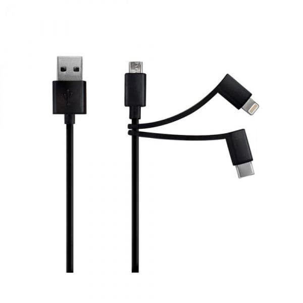 Cabo usb Metronic usb a / 3 em 1 Lightning Mfi / usb 1M Preto - 84467027