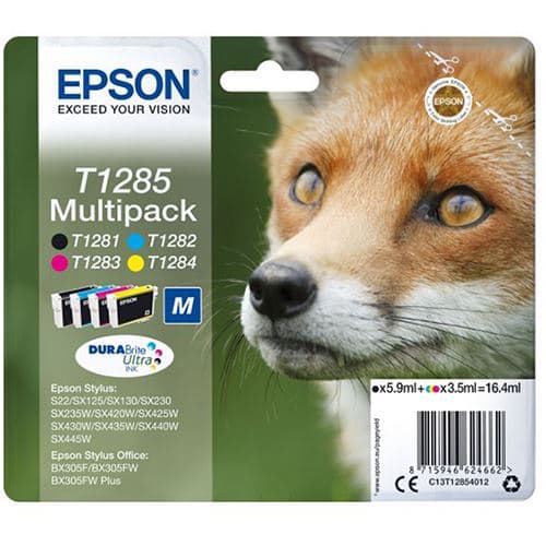 Multipack Tinteiro Epson T1285 - Preto | Ciano | Magenta | Amarelo - C13T12854012
