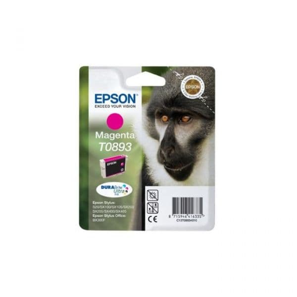 Tinteiro Epson Magenta T0893 Tinta Durabrite Ultra (c/alarme Rf+am)