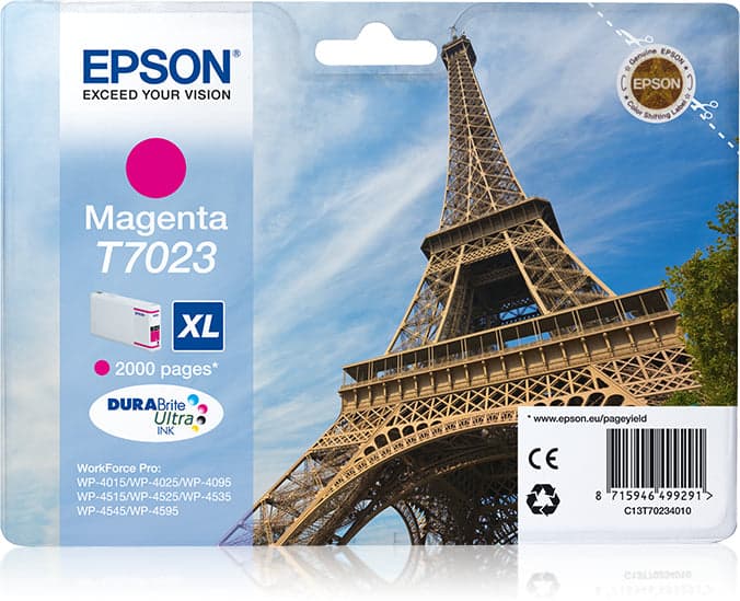 Epson Eiffel Tower Série WP4000/4500 Tinteiro XL Magenta C13T7023