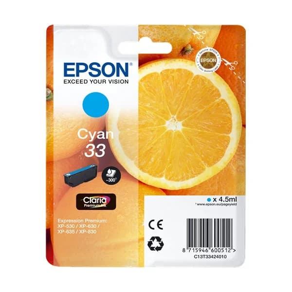 Tinteiro Epson 33 C13T33424010 Cyan