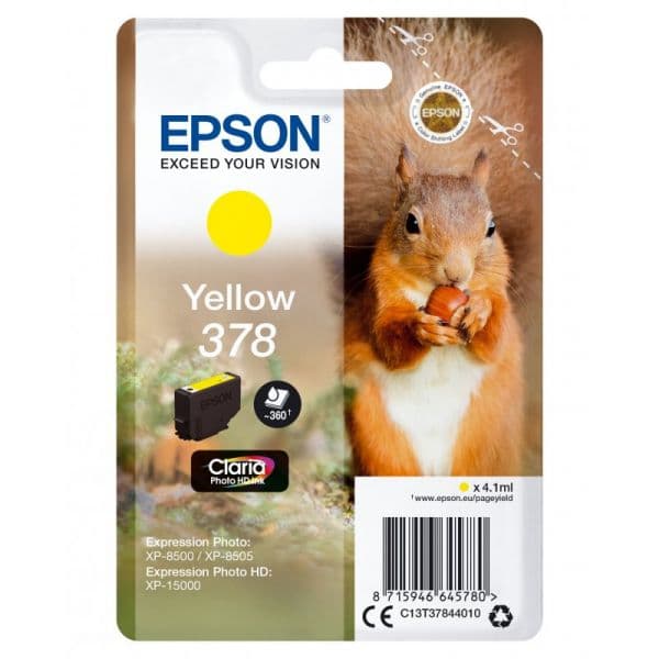 Tinteiro Epson 378 Claria Photo HD Yellow - C13T37844010