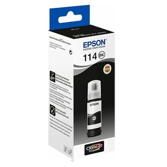 Tinteiro Epson Recarga de Tinta EPSON Serie 114 Preto Pigmentado - EcoTank ET-8500/8550