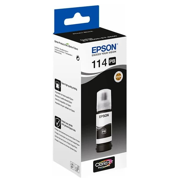 Tinteiro Epson Recarga de Tinta EPSON Serie 114 Preto Photo - EcoTank ET-8500/8550