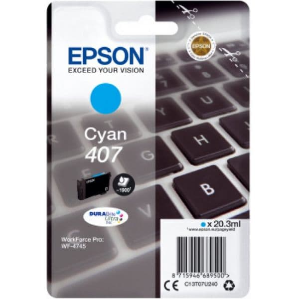 Tinteiro Epson T07U Ciano L - WorkForce WF-4745 - C13T07U240