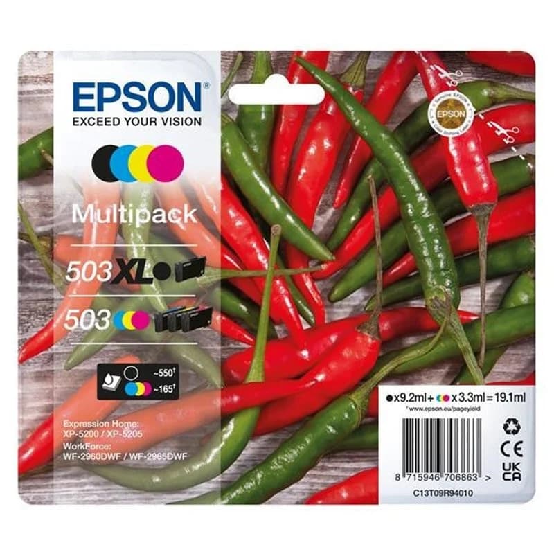 Tinteiro Epson Multipack 3-colours 503 Standard + Preto 503XL