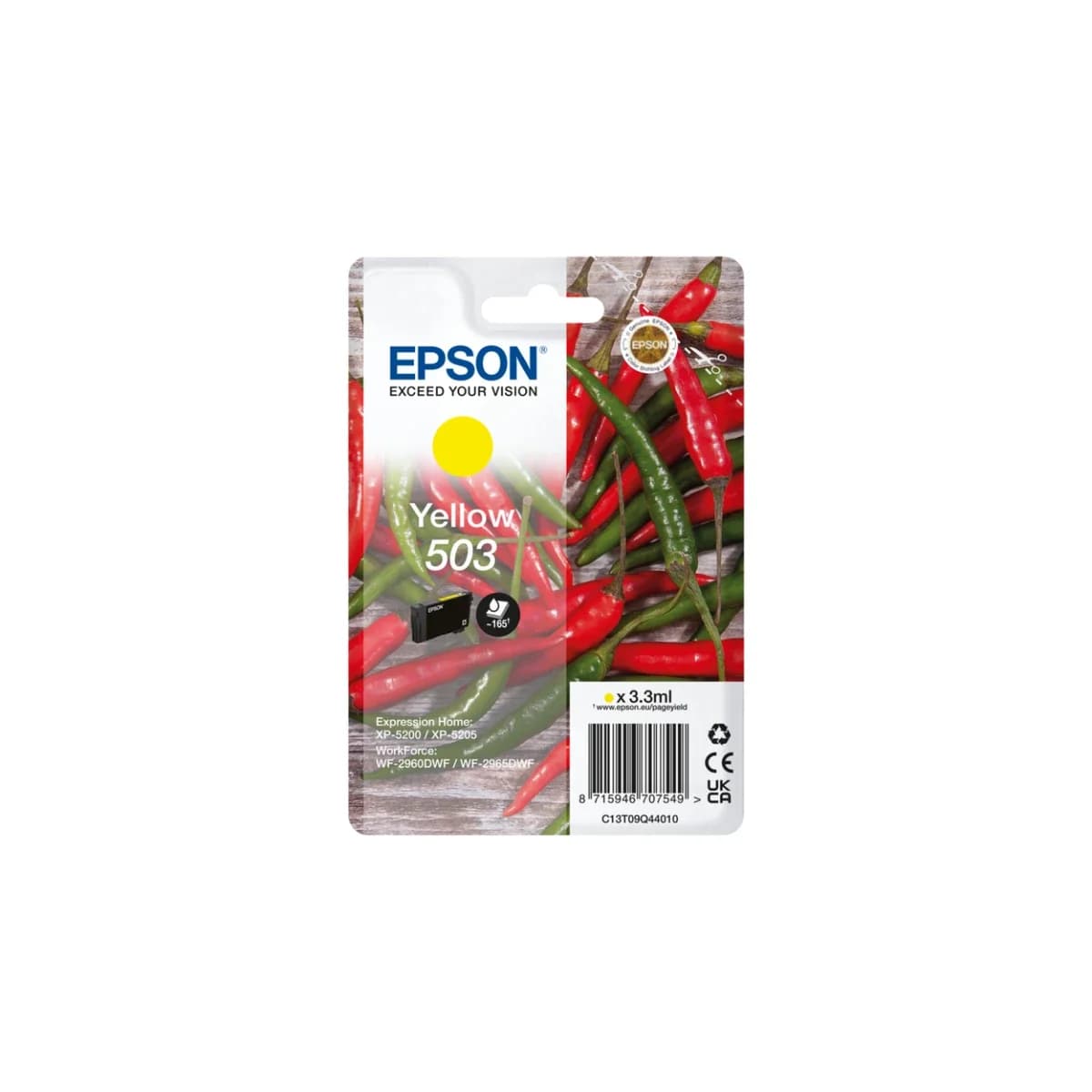 Cartucho amarelo EPSON 503 WF-2960dwf, WF-2965dwf, XP-5205 Pepper