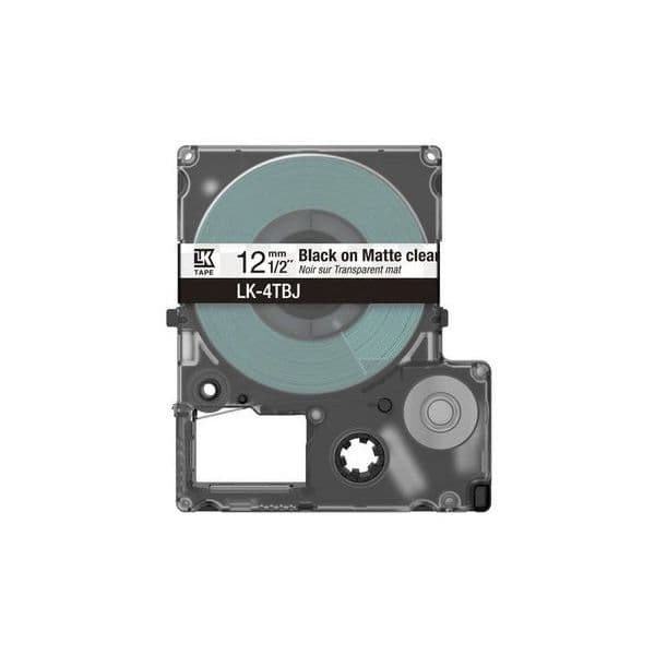 Epson LK-4TBJ Fita de Etiquetas Preto Mate em Transparente 12mm x 8m