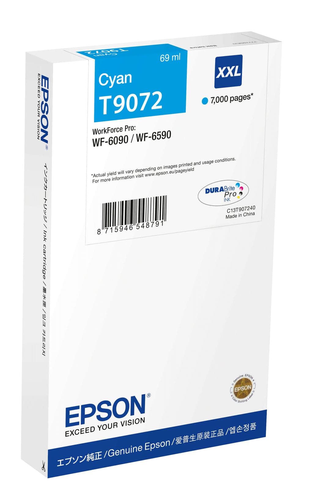 Tinteiro Epson Cartucho de Tinta T9072 Ciano