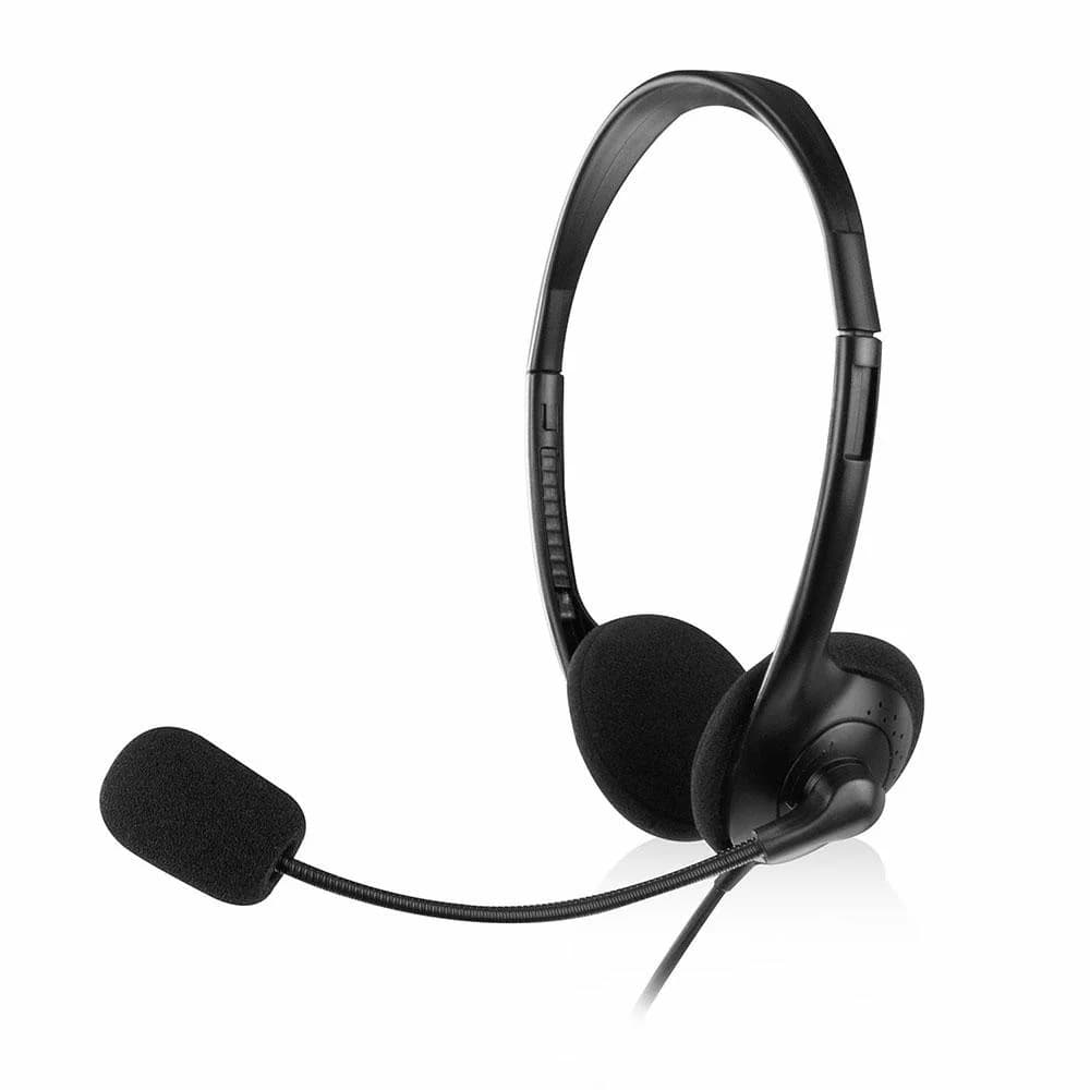Ewent EW3563 Binaural Fita de Cabeça Black Conjunto de Auscultadores e Microfone - EW3563