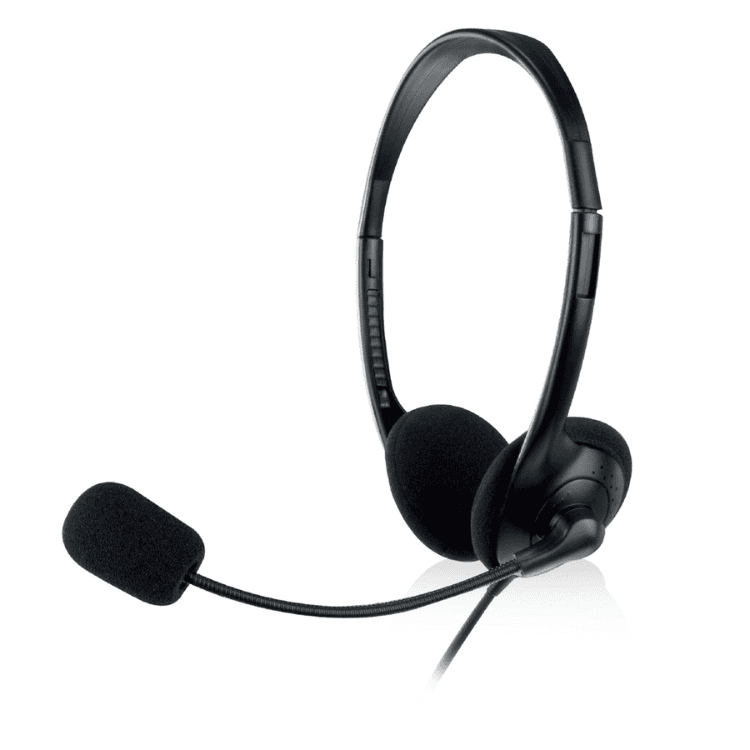 Ewent EW3563 Binaural Fita de Cabeça Black Conjunto de Auscultadores e Microfone - EW3563