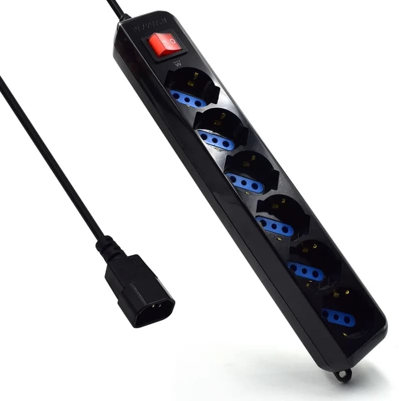 Ewent Régua 6 Tomadas para UPS Ewent c/Interruptor Preta - EW3925