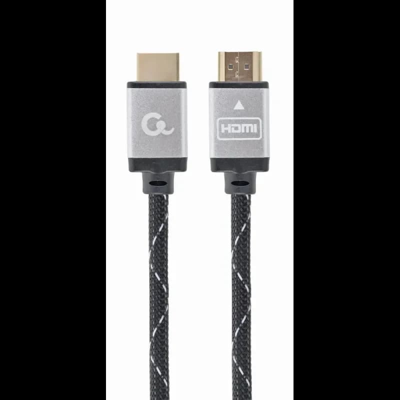 Cabo HDMI 2.0 4K 60Hz Gembird CCB-HDMIL-1M Select Plus Series Braided com Ethernet 1m Preto