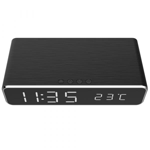 Gembird Carregador Wireless com Relógio Preto - DAC-WPC-01