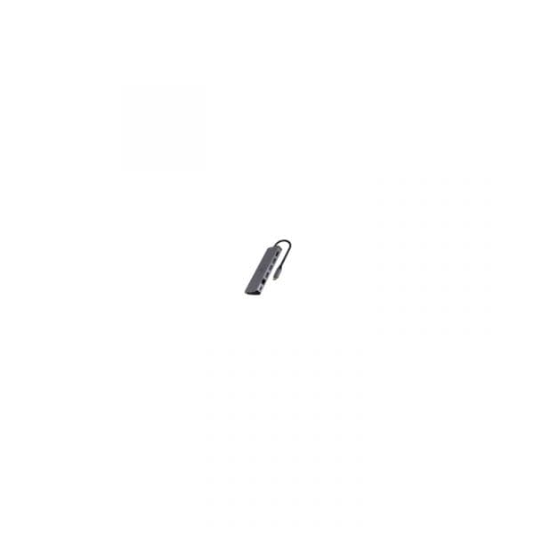 Gembird HUB USB-C 5-in-1 Multiport c/Ethernet Prateado