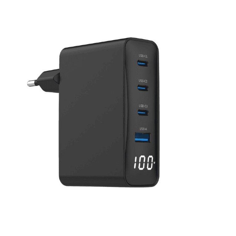 Gembird TA-UC-PDQC100LCD-01-BK Carregador 100W Preto