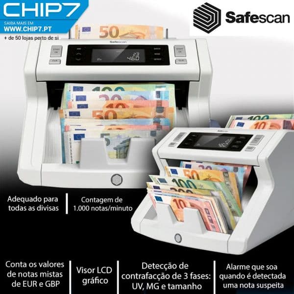 SafeScan Detetor/Contador de Notas Profissional 2250 - 733501
