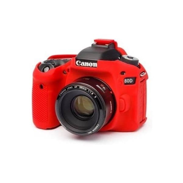 easyCover Capa Protectora de Silicone para Canon 80D Red
