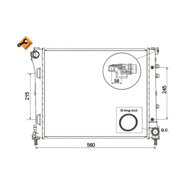 NRF - 53525 - Radiador, arrefecimento do motor - 8718042037572