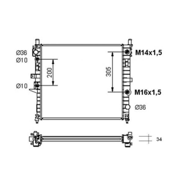 NRF - 55334 - Radiador, arrefecimento do motor - 8718042070272