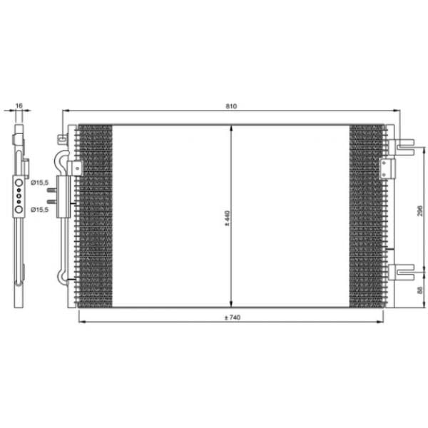 NRF - 35799 - Condensador, ar condicionado - 8718042078087