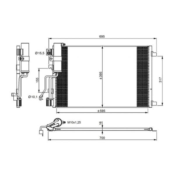 NRF - 35974 - Condensador, ar condicionado - 8718042123350