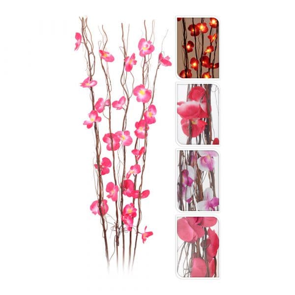 BigBuy Home Ramo Flores Decorativas LED Sortido