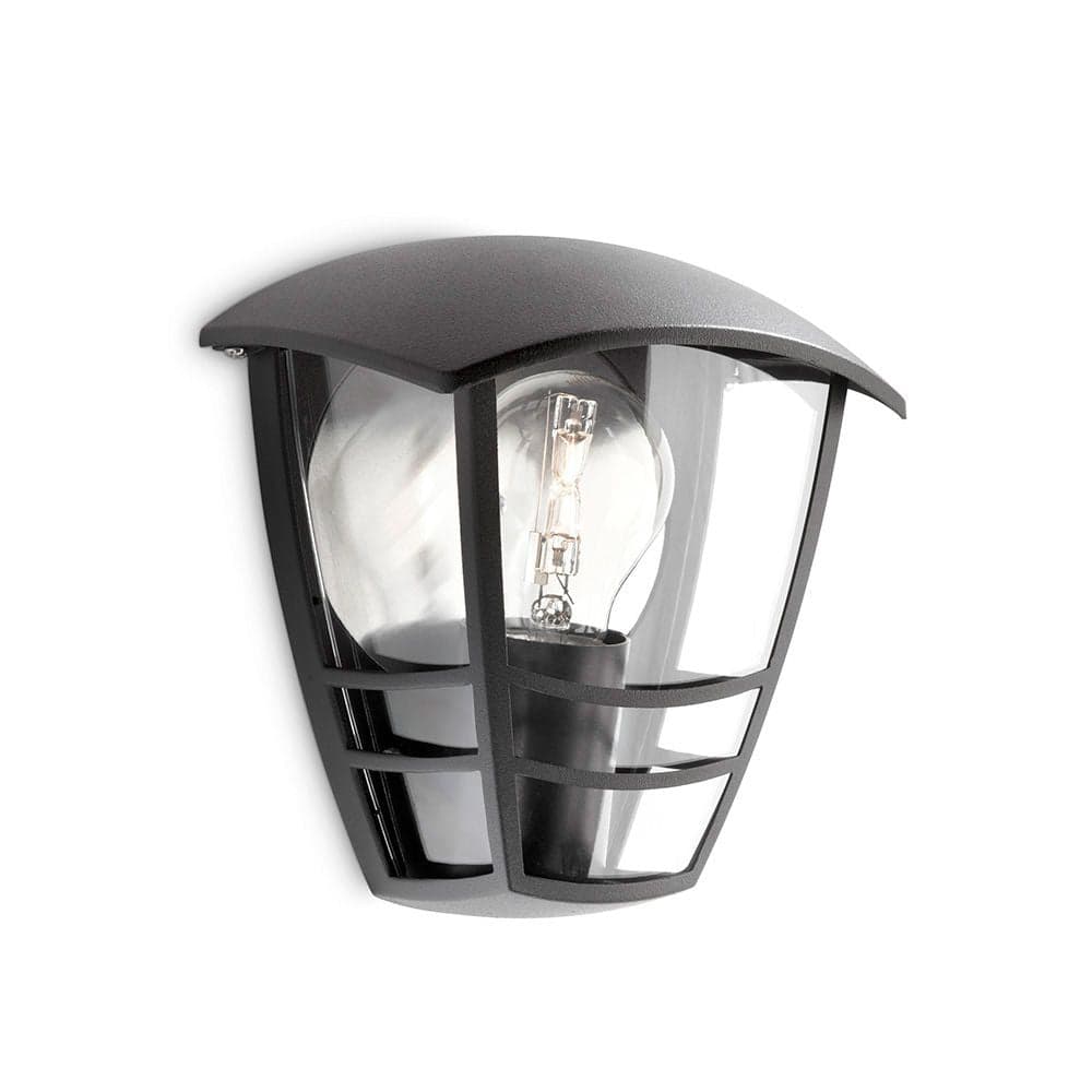 CANDEEIRO DE PAREDE EXTERIOR PLANO 1X60W PRETO MOD. CREEK PHILIPS