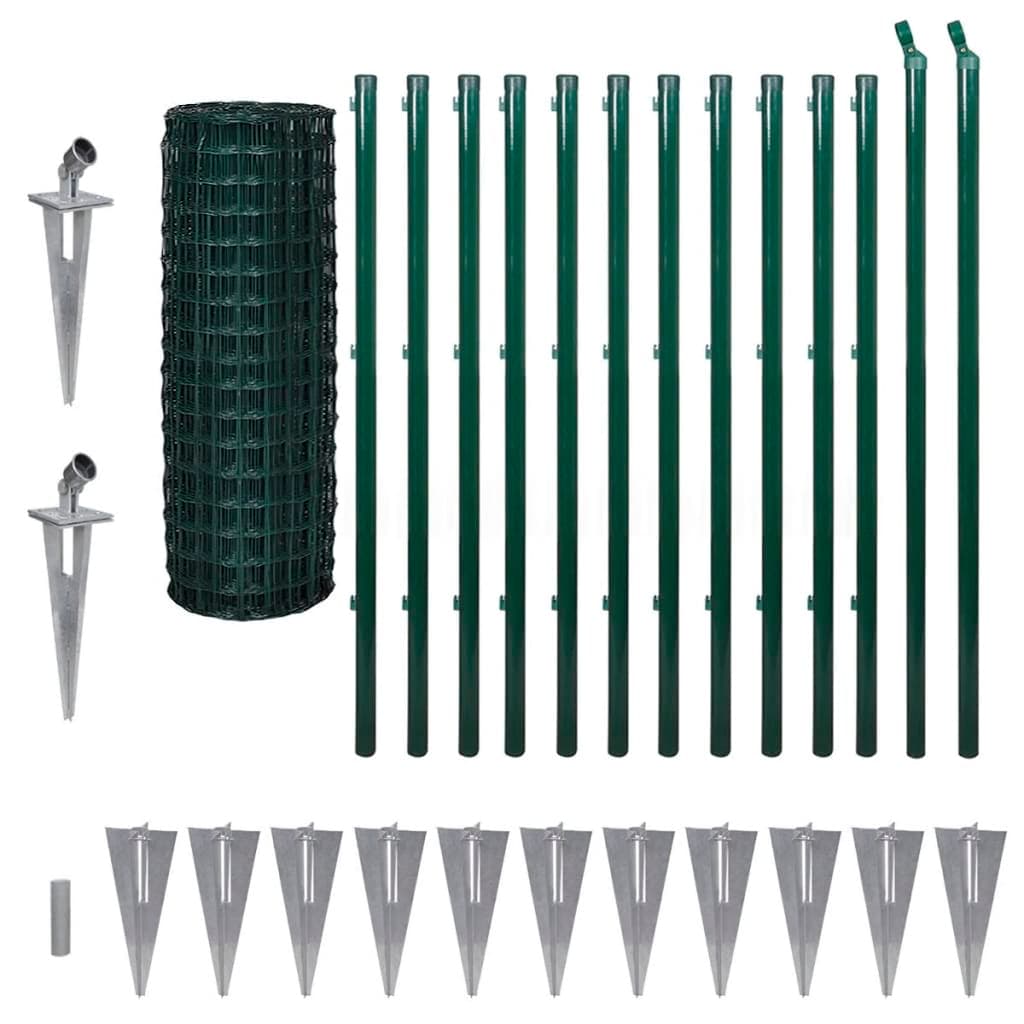 vidaXL Cerca 25x1,2 m aço verde